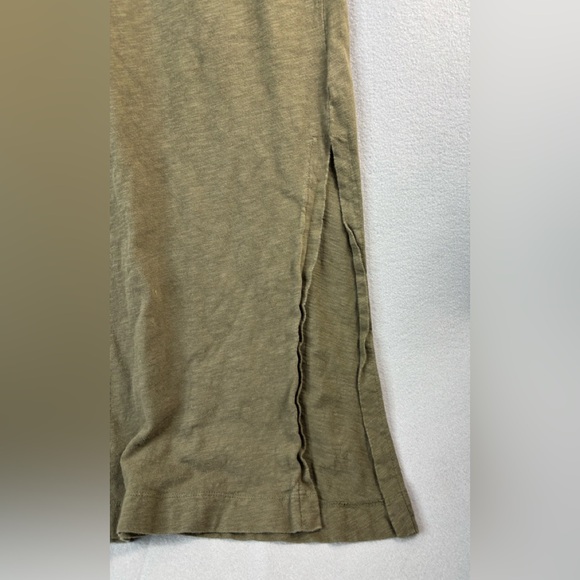 C&C California M Minimalist Olive Cotton Maxi Dress - Picture 4 of 7